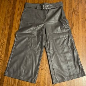 Imitation leather wide leg Ann Taylor Pants